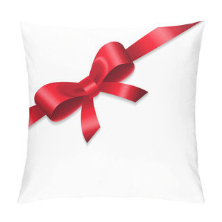 Personality  Shiny Red Satin Ribbon On White Background Pillow Covers