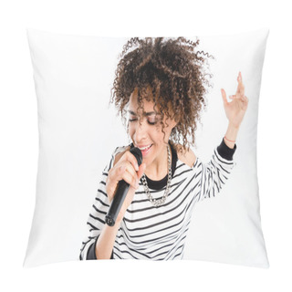 Personality  Young Singer With Microphone  Pillow Covers