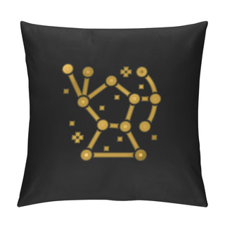 Personality  Astronomy Gold Plated Metalic Icon Or Logo Vector Pillow Covers