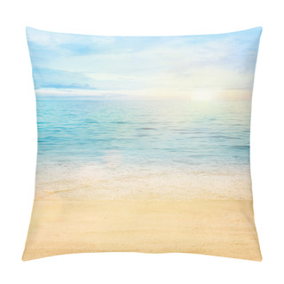 Personality  Golden Sand With Blue Ocean Pillow Covers