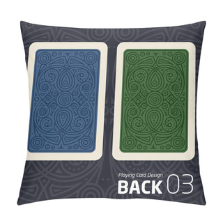 Personality  The Reverse Side Of A Playing Card For Blackjack Other Game With A Pattern. Pillow Covers