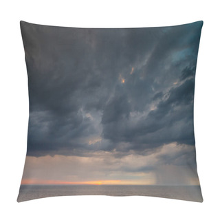 Personality  Bad Weather At Sea, Storm Rain And Sunset Pillow Covers