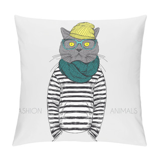 Personality  Fashion Anthropomorphic Character Of Cat Pillow Covers
