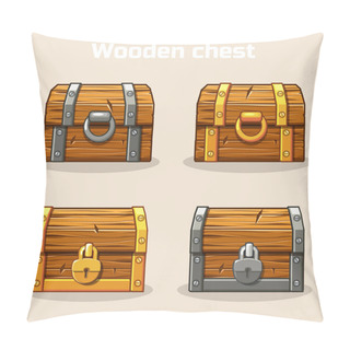 Personality  Closed Wooden Treasure Chest Pillow Covers