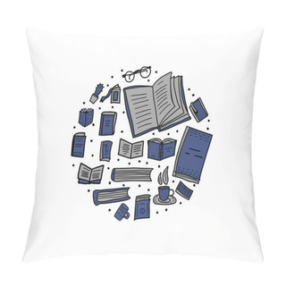 Personality  Book Concept. Vector Illustration In Doodle Style. Pillow Covers