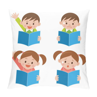 Personality  Child To Read The Textbook Pillow Covers