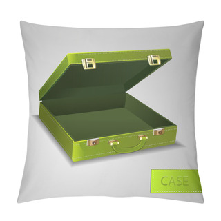 Personality  Business Green Briefcase, Vector Design Pillow Covers