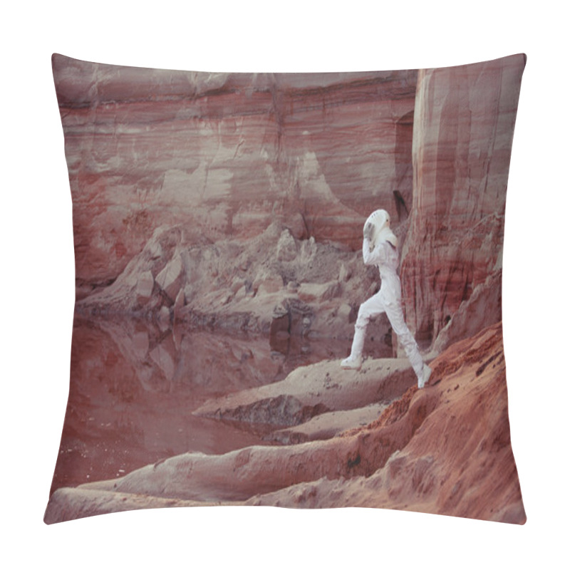 Personality  Water On Mars, Futuristic Astronaut, Image With The Effect Of Toning Pillow Covers