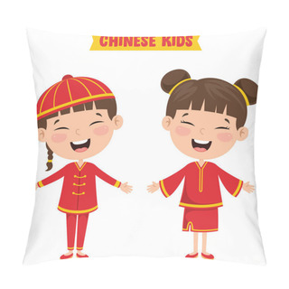 Personality  Chinese Children Wearing Traditional Clothes Pillow Covers