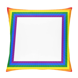 Personality  Flag LGBT Icon, Squared Frame. Template Design, Vector Illustration. Love Wins. LGBT Logo Symbol In Rainbow Colors. Gay Pride Collection. Pillow Covers