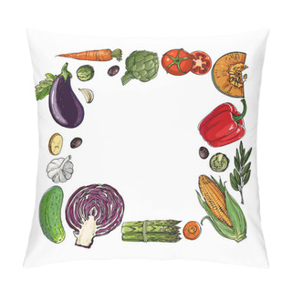 Personality  Square Of Colored Vegetables Pillow Covers