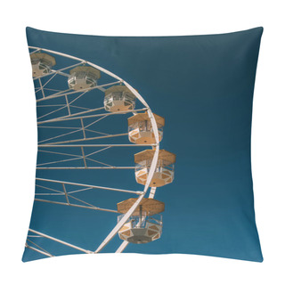 Personality  Sunshine On Metallic Ferris Wheel Against Blue Sky  Pillow Covers
