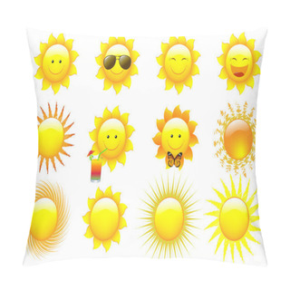 Personality  Vector Set Suns Pillow Covers
