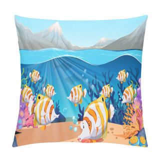 Personality  Scene With Fish Swimming Under The Sea Pillow Covers
