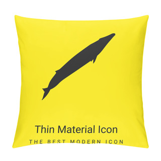 Personality  Blue Whale Shape Minimal Bright Yellow Material Icon Pillow Covers