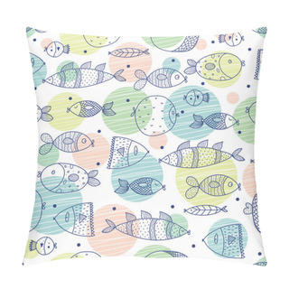 Personality  Pattern With Colorful Fishes Pillow Covers