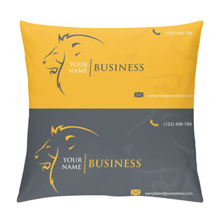 Personality  Business Card Template With Lion Pillow Covers