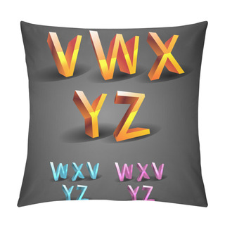 Personality  Vector Glowing Alphabet, Vector Illustration Pillow Covers