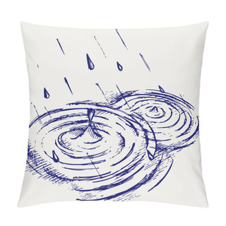 Personality  Rain Drops Rippling In Puddle Pillow Covers