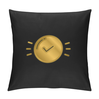 Personality  Approval Gold Plated Metalic Icon Or Logo Vector Pillow Covers