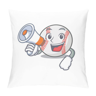 Personality  Cartoon Baseball With In A Character With Holding Megaphone Pillow Covers