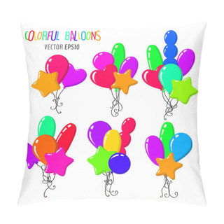 Personality  Set Of Colorful Cartoon Air Balloons Pillow Covers
