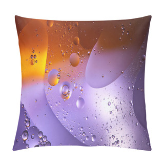 Personality  Abstract Purple And Orange Color Texture From Mixed Water And Oil Bubbles Pillow Covers