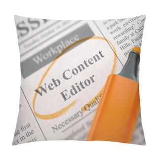 Personality  Were Hiring Web Content Editor. 3D. Pillow Covers