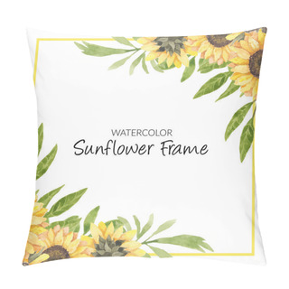Personality  Hand Painted Watercolor Sunflower Floral Frame Pillow Covers