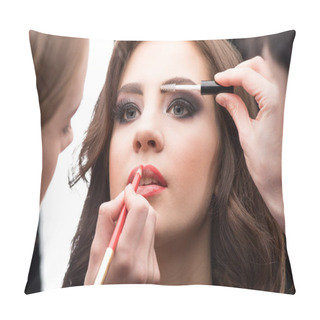 Personality  Woman Applying Make-up  Pillow Covers