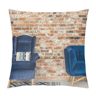 Personality  Blue Armchair And Pattern Rug Pillow Covers