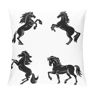Personality Tattoo Symbol Of Horses Pillow Covers