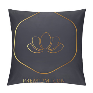 Personality  Beautiful Lotus Flower Golden Line Premium Logo Or Icon Pillow Covers