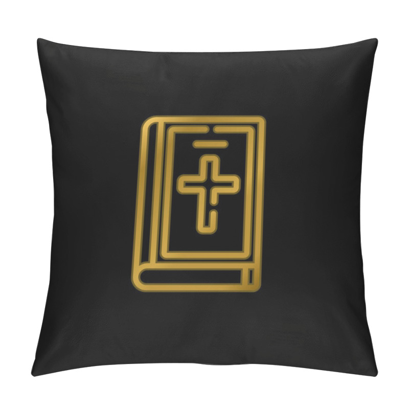 Personality  Bible Gold Plated Metalic Icon Or Logo Vector Pillow Covers