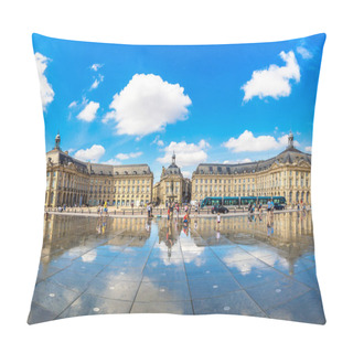 Personality  BORDEAUX, FRANCE - JUNE 27, 2016: Place De La Bourse In Bordeaux In A Beautiful Summer Day, France On June 27, 2016 Pillow Covers