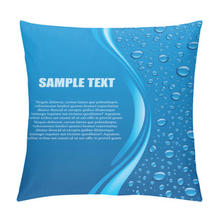 Personality  Blue Background With Many Water Drops Pillow Covers
