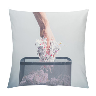 Personality  Hand Putting Shredded Paper In Basket Pillow Covers