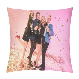 Personality  Friends Celebrating With Champagne Pillow Covers