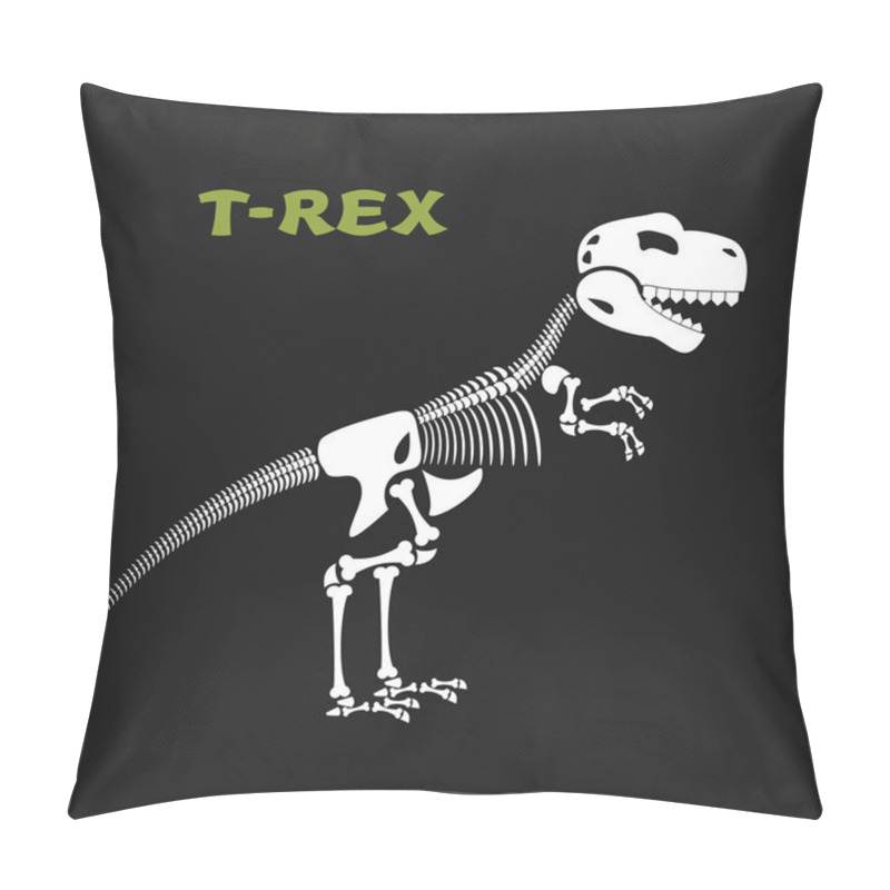 Personality  Skeleton tyrannosaurus Rex. Bones and skull of  dinosaur. Dead t pillow covers