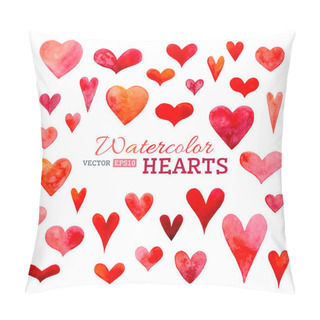 Personality  Set Of Vector Watercolor Hearts.  Pillow Covers