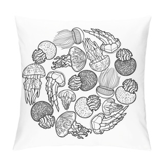 Personality  Jellyfish Circle Design Pillow Covers