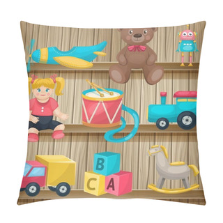 Personality  Kids Toys On Shelves Conposition Pillow Covers
