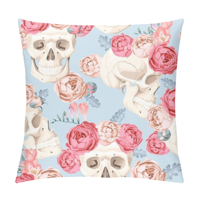 Personality  Skulls and roses seamless pillow covers