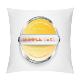 Personality  Yellow Round Vector Badge With Metallic And Glass Decoration Pillow Covers
