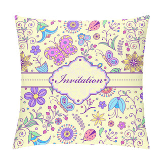 Personality  Colorful Floral Invitation Card Pillow Covers