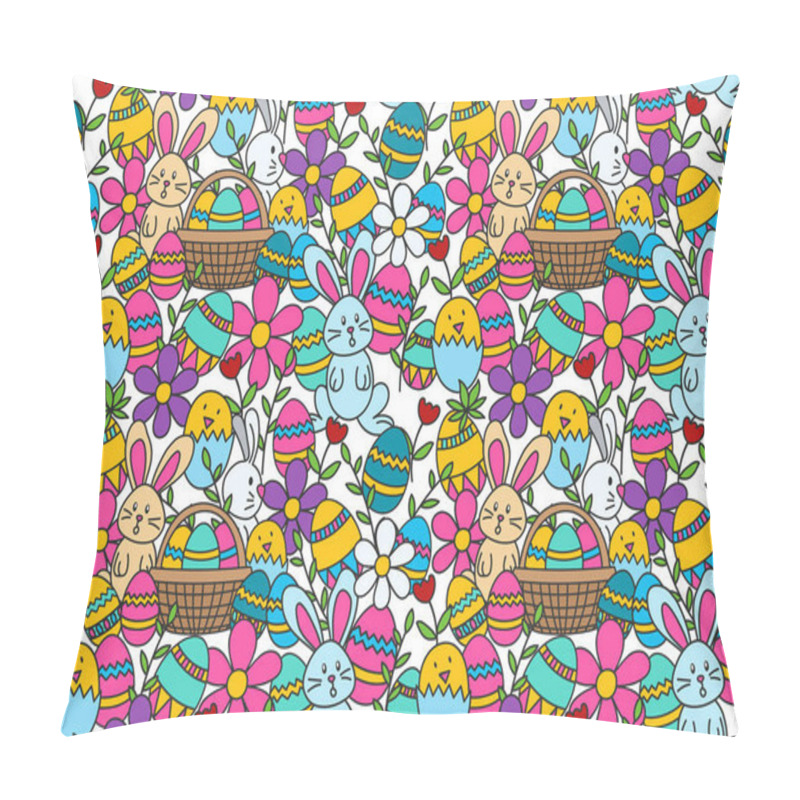 Personality  Easter themed seamless pattern, vector illustration pillow covers