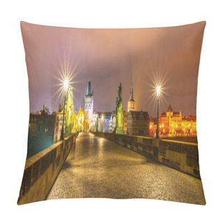 Personality  Prague Charles Bridge By Night Pillow Covers