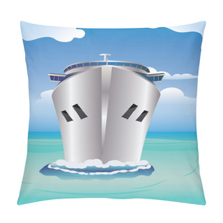 Personality  Cruise Liner In The Sea Pillow Covers