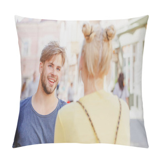 Personality  Couple Romantic Date. True Love. Man With Woman In Relationships Pillow Covers