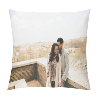 Personality  Happy Couple In Rome Pillow Covers